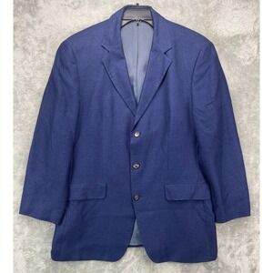 Hugo Boss Men's Guabello Sunderland Blazer Sz 42 Blue Bamboo/Linen/Silk Blend